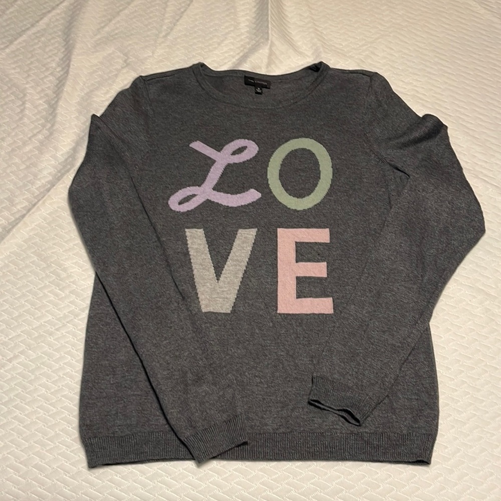 The Limited Grey Sweater w/ Love on the front.  Size Medium